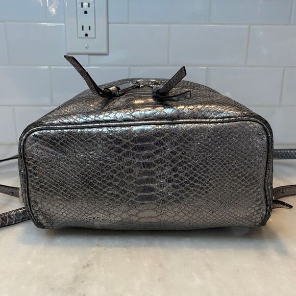 Michael Kors Rhea Metallic Snake-Embossed-Leather Backpack - HTF - Picture 9 of 15